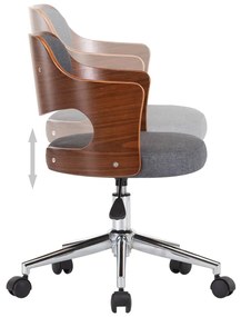 Καρέκλα Γραφείου Περιστρεφόμενη Γκρι από Λυγισμένο Ξύλο/Ύφασμα - Γκρι