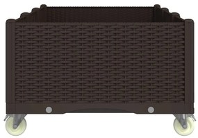 vidaXL Ζαρντινιέρα Κήπου με Ροδάκια Καφέ 150x80x54εκ. Πολυπροπυλένιο