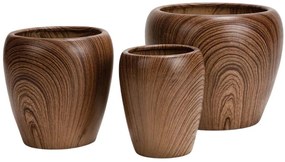 Κασπώ Bois (Σετ 3Τμχ) 032450 42x42x35/32x32x31,5/23x23x28,5cm Brown Κεραμικό