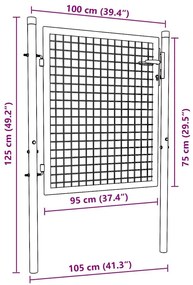 Πόρτα Περίφραξης Πράσινη 100 x 75 εκ. Ατσάλινη - Πράσινο