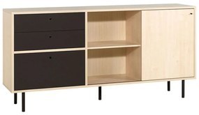 Μπουφές Frame 16621389 198x46x98cm Natural-Black Particle Board, Metal
