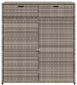 vidaXL Ντουλάπι Αποθήκευσης Κήπου Γκρι 105x55x113 εκ. Συνθετικό Ρατάν