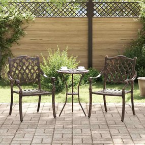 vidaXL Καρέκλα Κήπου 2 pcs Μπρονζέ 55 x 56.5 x 91εκ Αλουμίνιο