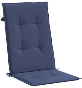 Μαξιλάρια Καρέκλας με Πλάτη 2 τεμ. Ναυτικό Μπλε Υφασμάτινα - Μπλε