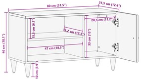 ΈΠΙΠΛΟ ΤΗΛΕΟΡΑΣΗΣ 80X31,5X46 ΕΚ. ΑΠΟ ΜΑΣΙΦ ΞΥΛΟ ΜΑΝΓΚΟ 358335