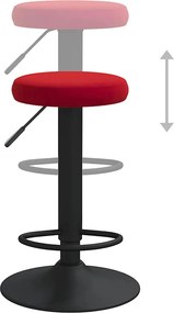 vidaXL Σκαμπό Μπαρ 2 τεμ. Μπορντό Βελούδινα