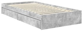 vidaXL Κρεβάτι Αποθήκης Σκυρόδεμα Γκρι 100 x 200 cm Επεξεργασμένο ξύλο