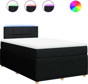 vidaXL Κρεβάτι Boxspring με Στρώμα Μαύρο 120x190 εκ. Υφασμάτινο