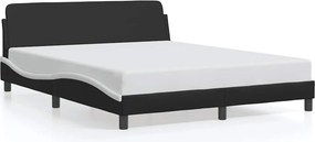 vidaXL Πλαίσιο Κρεβατιού Dover Μαύρο/Λευκό 160x200εκ Συνθ. Δέρμα