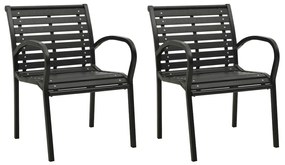 312034 vidaXL Καρέκλες Κήπου 2 τεμ. Μαύρες από Ατσάλι / WPC Μαύρο, 1 Τεμάχιο