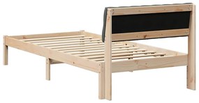 vidaXL Σκελετός Κρεβατιού με κεφαλάρι Καφέ και σκούρο γκρι 90 x 190 cm