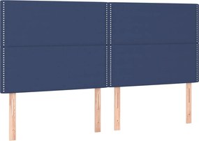 vidaXL Κρεβάτι Boxspring με Στρώμα Μπλε 180x200 εκ. Υφασμάτινο