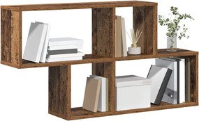 vidaXL Ράφι Τοίχου με ράφι Επιτοίχιο Καφέ Επεξεργασμένο ξύλο