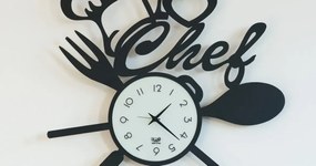 Ρολόι τοίχου I love chef, χάλυβας &amp; γυαλί, Arti e Mestieri