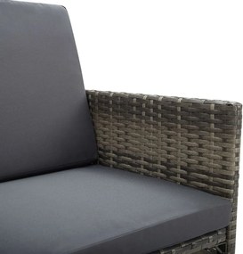 vidaXL Πολυθρόνες Εξωτερικού Χώρου 2 τεμ. Γκρι Συνθ.Ρατάν με Μαξιλάρια