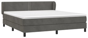 ΚΡΕΒΑΤΙ BOXSPRING ΜΕ ΣΤΡΩΜΑ ΣΚΟΥΡΟ ΓΚΡΙ 180X200 ΕΚ. ΒΕΛΟΥΔΙΝΟ 3127446