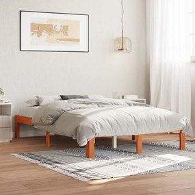 vidaXL Bed Frame Κερί Παλαίωσης 140 x 200 cm Solid pine wood, Plywood
