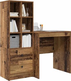 vidaXL Γραφείο με συρτάρι 2 pcs Παλιό ξύλο