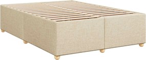 vidaXL Κρεβάτι box spring με στρώμα Κρεμ 140 x 200 cm Ύφασμα