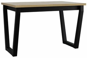 Τραπέζι Victorville 301, Μαύρο, Sonoma οξιά, 75x80x140cm, 38 kg, Επιμήκυνση, Πλαστικοποιημένη μοριοσανίδα, Μέταλλο | Epipla1.gr