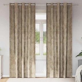 vidaXL Κουρτίνα με κουρτίνες 2 pcs Μπρονζέ 260 x 140 εκ. Βελούδο