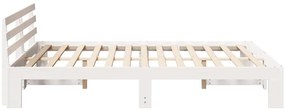 vidaXL Σκελετός Κρεβατιού Λευκό 140 x 200 cm Μασίφ ξύλο πεύκου