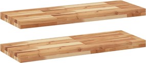 vidaXL Ράφια Κρεμαστά 2 Τεμ. 100x30x4εκ. Φινίρισμα Λαδιού Μασίφ Ακακία