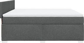 vidaXL Κρεβάτι Boxspring με Στρώμα Σκούρο Γκρι 180x200 εκ Υφασμάτιν