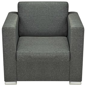 vidaXL Πολυθρόνα Σκούρο Γκρι Υφασμάτινη