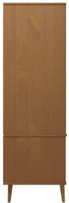 vidaXL Ντουλάπα MOLDE Καφέ 90 x 55 x 175 εκ. από Μασίφ Ξύλο Πεύκου
