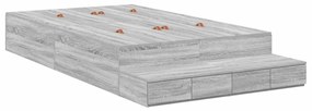 vidaXL Κρεβάτι με αποθηκευτικό χώρο Γκρι sonoma 226.5 x 120 x 31.5 εκ.