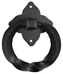 Roline Κ323 Κρίκος Εξώπορτας από Μέταλλο Μαύρος Φ145mm