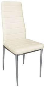 Καρέκλα Jetta-I Ecru . ΕΜ966,1 40X50X95 cm Σετ 6τμχ Μέταλλο,Τεχνόδερμα