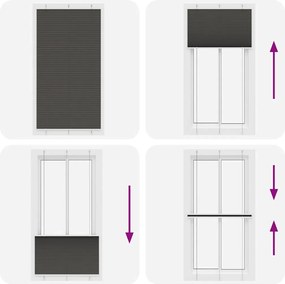 vidaXL Πλισέ περσίδα Μαύρο 110x200 cm Πλάτος υφάσματος 109,4 cm