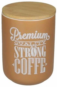 Βάζο Αποθήκευσης Καφέ Premium Coffee 53843 650ml Brown Brandani Porcelain,Bamboo