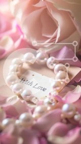 Intra Συλλεκτικό Ξύλινο Παζλ Plywood  4mm - Ρομαντικά κοσμήματα και ροδοπέταλα με κάρτα 'With Love' Σε Ξύλινο Κουτί - Διαστάσεις Puzzle: 10x10 cm – 25 κομμάτια