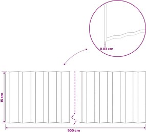 vidaxl Περίγραμμα γκαζόν 5 μ x 15 εκ Γαλβανισμένος Χάλυβας Ασημί