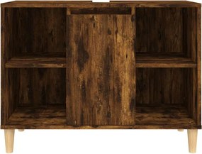 vidaXL Ντουλάπι Νιπτήρα Καπνιστή Δρυς 80x33x60 εκ. Επεξεργ. Ξύλο