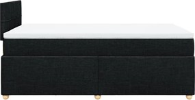 vidaXL Κρεβάτι Boxspring με Στρώμα Μαύρο 120x200 εκ. Υφασμάτινο