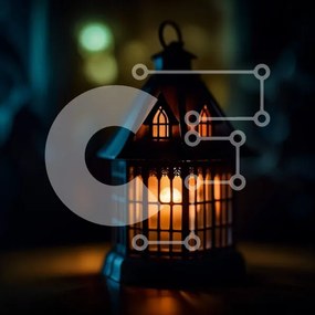 Intra Συλλεκτικό Ξύλινο Παζλ Plywood 4mm - Mood Lighting: Ένα αναμμένο κερί σε ένα σκοτεινό δωμάτιο Σε Ξύλινο Κουτί - Διαστάσεις Puzzle: 10x10 cm – 25 κομμάτια