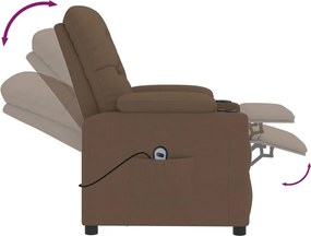 vidaXL Πολυθρόνα Ανακλινόμενη Ηλεκτρική Καφέ Υφασμάτινη