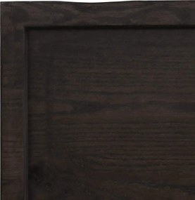 vidaXL Επιφάνεια Τραπεζιού Σκούρο Καφέ 120x60x(2-4)εκ Επεξ. Μασίφ Δρυς