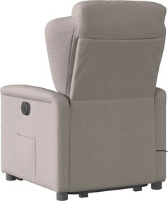 vidaXL Πολυθρόνα Μασάζ Ηλεκτρική Ανακλ.Taupe Υφασμάτινη