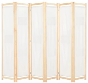 vidaXL Διαχωριστικό Δωματίου με 6 Πάνελ Κρεμ 240x170x4 εκ. Υφασμάτινο