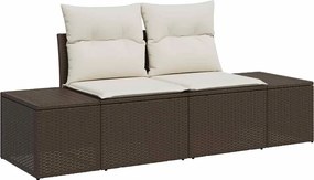 vidaXL Σετ Καναπέ Κήπου με αποθήκευση 9 pcs Καφέ Πολυ ράταν