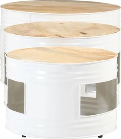 vidaXL Τραπέζια Μπαρ Σχήμα Ντραμς 3Τεμ. από Μασίφ Ακατ. Ξύλο Μάνγκο