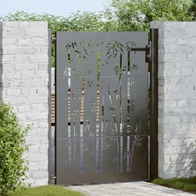 vidaXL Πύλη Κήπου, Πύλη Κήπου 105x75 εκ Υλικό Corten Σχεδιασμός Μπαμπού