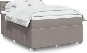 vidaXL Κρεβάτι Boxspring με Στρώμα Taupe 160x200 εκ. Υφασμάτινο