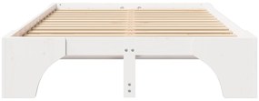 vidaXL Κρεβάτι Λευκό Ξύλο 120 x 200 cm Ανθεκτικό Σύγχρονο
