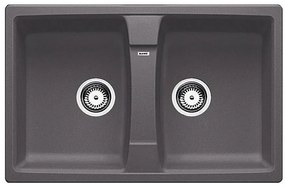 Blanco Lexa 8 Rock Grey SILGRANIT™ PuraDur™ Γρανιτένιος Νεροχύτης Ένθετος με 2 Γούρνες 78x50cm